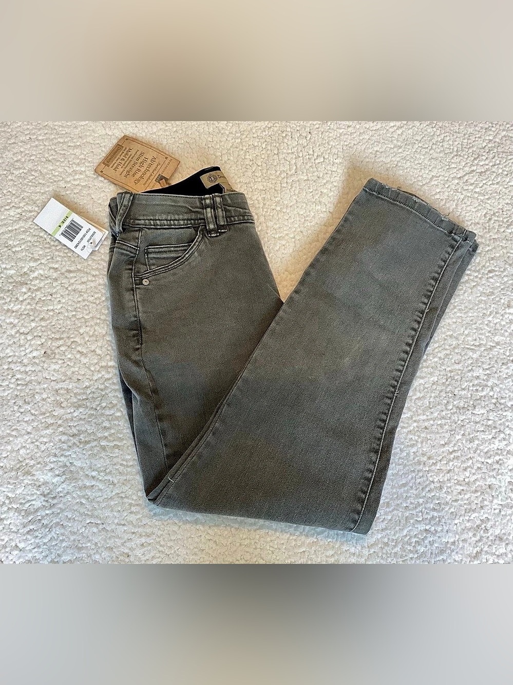 NWT Democracy Ab Solution High Rise Slim Straight Jeans 4 Olive Green